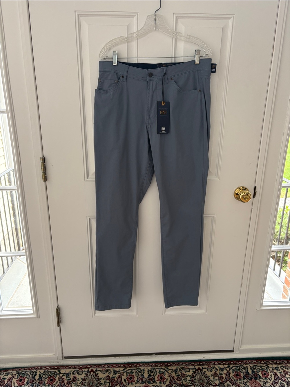 Men's Stretch Chinos in Slate Blue